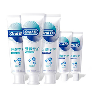 Oral-B 欧乐-B 牙龈专护牙膏套装 (修护清新90g*2+夜间密集修护90g+夜间密集修护40g*2)
