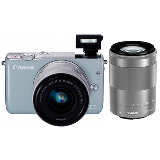 Canon 佳能 EOS M10 APS-C画幅 微单相机 灰色 EF-M 15-45mm F3.5 IS STM 变焦镜头+EF-M 55-200mm F4.5 IS STM 变焦镜头 双头套机