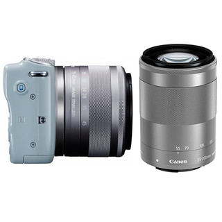 Canon 佳能 EOS M10 APS-C画幅 微单相机 灰色 EF-M 15-45mm F3.5 IS STM 变焦镜头+EF-M 55-200mm F4.5 IS STM 变焦镜头 双头套机