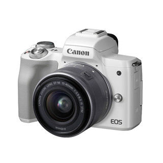 Canon 佳能 EOS M50 APS-C画幅 微单相机 白色 EF-M 15-45mm F3.5 IS STM 单头套机