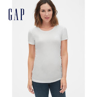 Gap 盖璞 孕妇装中长款短袖T恤夏季915681 纯色内搭上衣女士修身打底衫