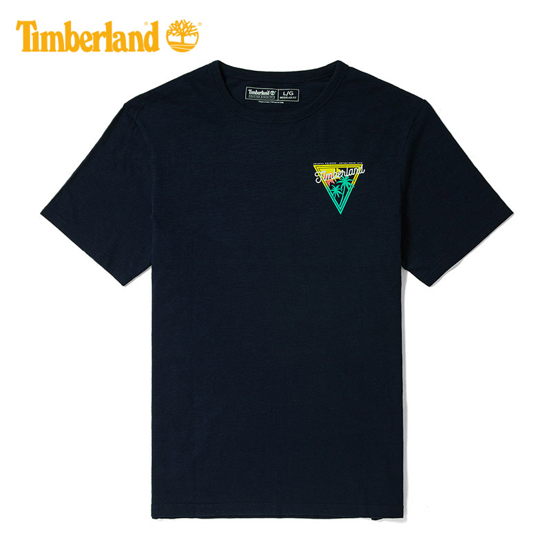Timberland 添柏岚 A2AVX 男款背面印花圆T恤
