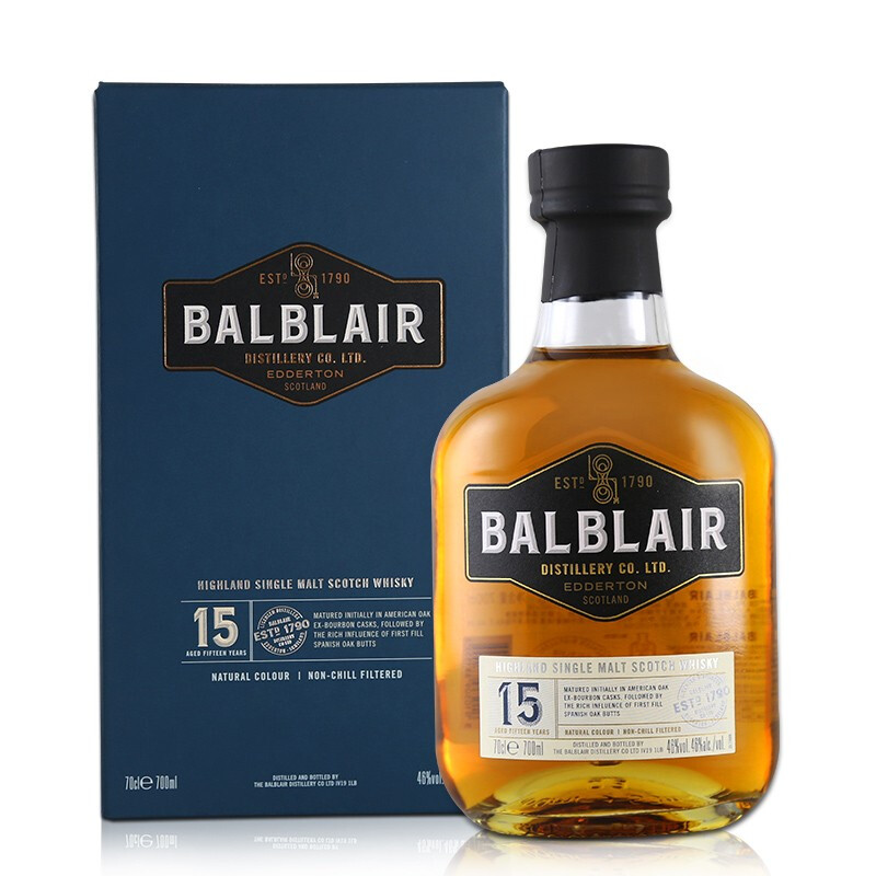 Balblair 巴布莱尔 15年 单一麦芽 苏格兰威士忌 46%vol 700ml 礼盒装