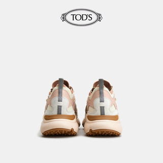 TOD'S官方2021春夏新品女鞋女士皮革拼织物运动鞋 XXW54C0EN00Q64 粉色 36