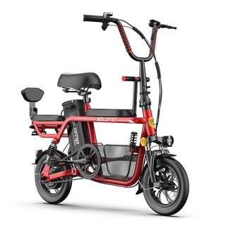 索罗门（SOLOMO） 48V锂电池亲子电动自行车便携电瓶车自行车电动滑板车迷你母子代步车电动车 黑色-15AH数码电芯-助力约80KM