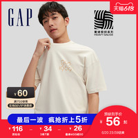 Gap 盖璞 男装LOGO潮流宽松纯棉短袖T恤757191夏季2021新款