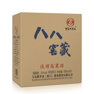 宝岛阿里山 八八窖藏 淡丽高粱酒 53%vol 白酒 700ml*6瓶 整箱装