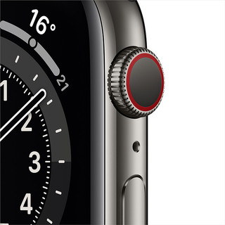 Apple 苹果 Watch Series 6 GPS+蜂窝网络 智能手表 44mm 黑色 黑色硅胶表带( GPS、血氧、心率）