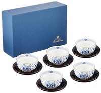NARUMI 鸣海 Milano系列 茶杯套装 蓝色 茶具（带茶碗）5件套 180cc（约180ml） 日本制造 9682-23029