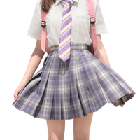 Mimaru 三圆 黑穗醋栗 JK制服 女士格裙 紫色 42cm S