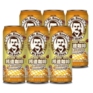 wantwant旺旺邦德咖啡焦糖玛奇朵风味240ml6罐