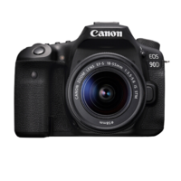 Canon 佳能 EOS 90D APS-C画幅 数码单反相机 黑色 EF-S 18-55mm F3.5 IS 变焦镜头 单镜头套机