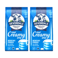 DEVONDALE 德运 全脂成人奶粉速溶高钙学生早餐牛奶奶粉1KG*2