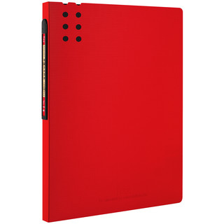 fizz 飞兹 A4加厚文件夹子(长押夹+板夹)立体背条资料夹/彩色学生试卷收纳夹 红色FZ101024