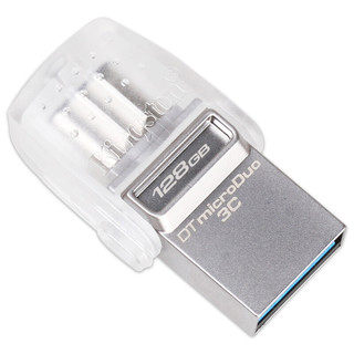 Kingston 金士顿 DataTraveler系列 DTDUO3C USB3.1 U盘 银色 128GB USB/Type-C