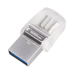 Kingston 金士顿 DataTraveler系列 DTDUO3C USB3.1 U盘 银色 128GB USB/Type-C
