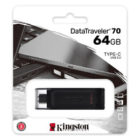 Kingston 金士顿 DT70 USB3.2 Gen1 U盘 黑色 64GB Type-C