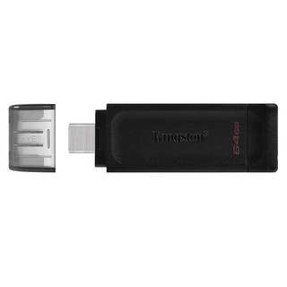 Kingston 金士顿 DT70 USB3.2 Gen1 U盘 黑色 64GB Type-C