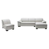  顾家家居 KUKA  8086 真皮沙发 1.5无(不组)+3+躺左 灰白色