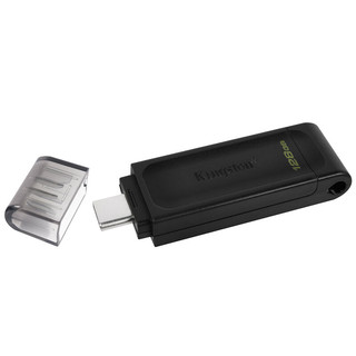 Kingston 金士顿 DT70 USB3.2 Gen1 U盘 黑色 128GB Type-C