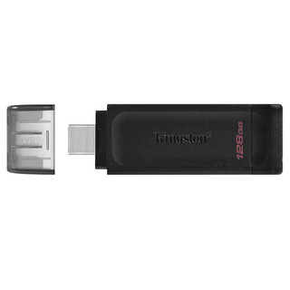 Kingston 金士顿 DT70 USB3.2 Gen1 U盘 黑色 128GB Type-C