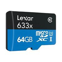 Lexar 雷克沙 64GB TF（MicroSD）存储卡 C10 U3 V30 A1 高速内存卡 读速100MB/s 持久稳定（633x）