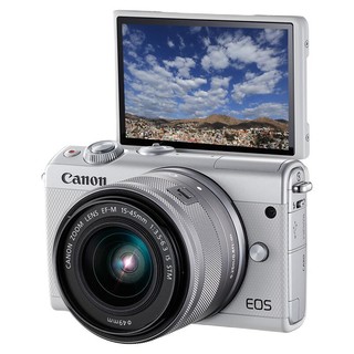 Canon 佳能 EOS M100 APS-C画幅 微单相机 白色 EF-M 15-45mm F3.5 IS STM 变焦镜头 单头套机