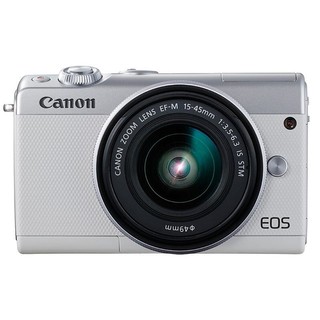 Canon 佳能 EOS M100 APS-C画幅 微单相机 白色 EF-M 15-45mm F3.5 IS STM 变焦镜头 单头套机