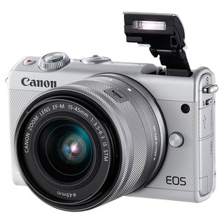 Canon 佳能 EOS M100 APS-C画幅 微单相机 白色 EF-M 15-45mm F3.5 IS STM 变焦镜头 单头套机