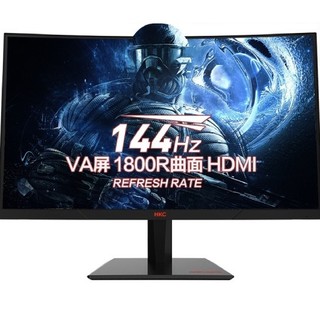 HKC 惠科 GF70 27英寸 VA 曲面 FreeSync 显示器（1920×1080、144Hz、85%NTSC）