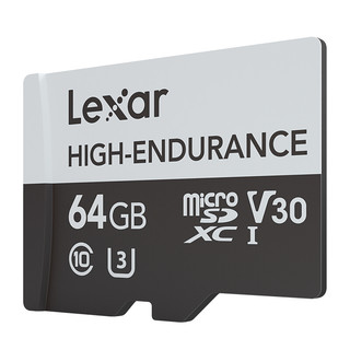 Lexar 雷克沙 HIGH-ENDURANCE MicroSD存储卡 64GB（UHS-I、V30、U3)