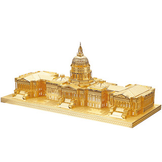 拼酷美国国会3D立体金属拼图DIY手工拼装建筑模型成人玩具工艺品