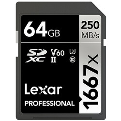 Lexar 雷克沙 PROFESSIONAL SD存储卡 64GB（UHS-II、V60、U3)