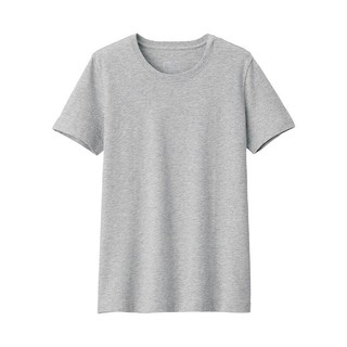 MUJI 無印良品 女士圆领短袖T恤 BBA01A0S 浅灰色 M