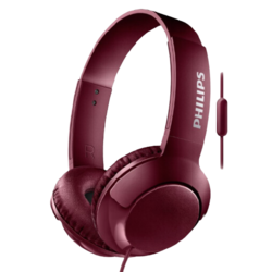 PHILIPS 飞利浦 BASS+ SHL3075 耳罩式头戴式有线耳机 红色 3.5mm