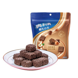 oreo奥利奥威化小方饼干焙烤榛果巧克力味100g
