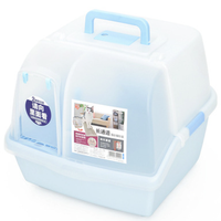 IRIS 爱丽思 长通道全封闭式猫砂盆 蓝色 50*51*43cm