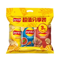Lay's 乐事 薯片超值分享装（原味/红烩/烧烤）70g×3包零食小吃