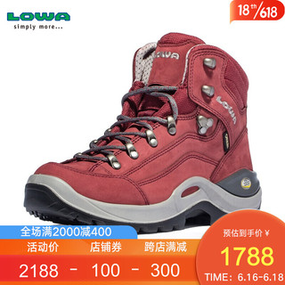 LOWA 德国 登山鞋作战靴户外防水徒步鞋RENEGADE GTX E进口女中帮 L520952 红色 37