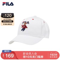 FILA 斐乐 官方女子棒球帽太阳帽 2021春季新款小熊刺绣运动棒球帽