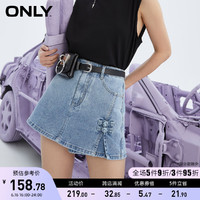 ONLY 2021夏季新款时尚直筒中国风盘扣设计牛仔短裤女|121243001