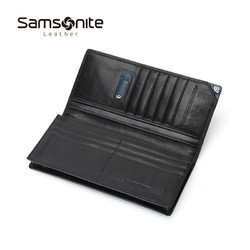 Samsonite 新秀丽 男士长款钱包商务青年皮夹防盗刷卡包简约大容量便携手拿包