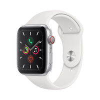 Apple 苹果 Watch Series 5 购机补贴版 智能手表 44mm GPS+蜂窝网络 银色铝金属表壳 白色运动型表带（指南针、血氧）