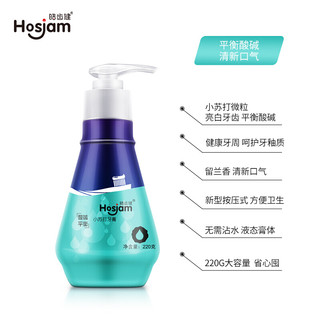 Hosjam 皓齿健 小苏打双色粒子按压式牙膏大容量440g减少牙渍亮白苏打牙膏