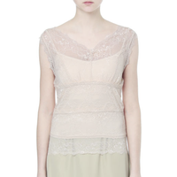 Earth Music&Ecology 地球音乐 镂空蕾丝叠层背心