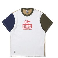 CHUMS 洽洽鸟 Logo 印花拼色 T 恤