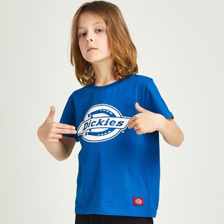【福利清仓】夏经典款男童女童Logo印花圆领短袖T恤 120(45斤-60斤) 希腊蓝
