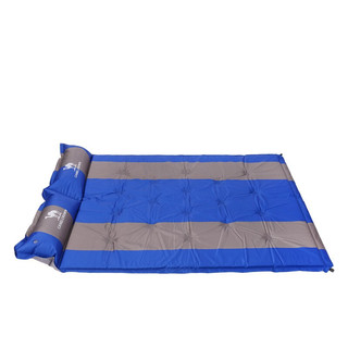CAMEL 骆驼 带枕双人隔潮自动充气垫 A8W0O5002 宝蓝拼灰