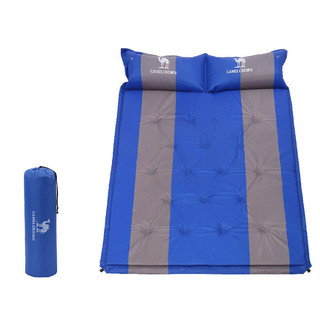 CAMEL 骆驼 带枕双人隔潮自动充气垫 A8W0O5002 宝蓝拼灰