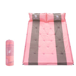 CAMEL 骆驼 带枕双人隔潮自动充气垫 A8W0O5002 粉色拼灰